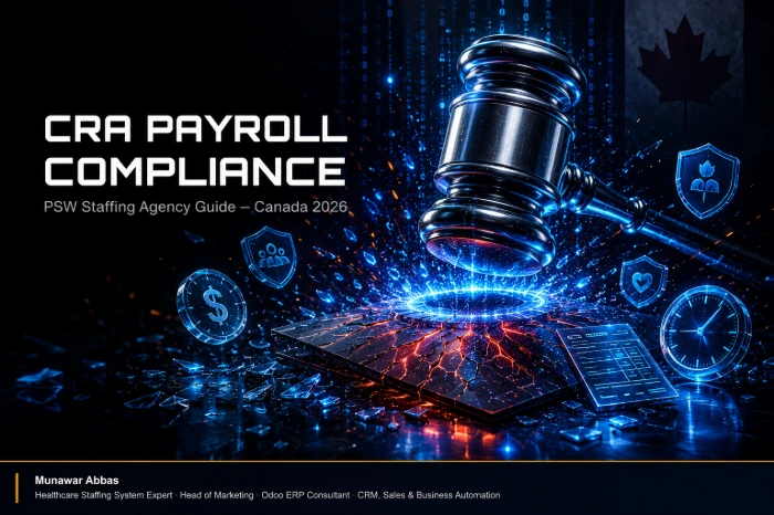 CRA payroll compliance for PSW staffing agencies in Canada — source deductions and worker classification, SYNERZ
