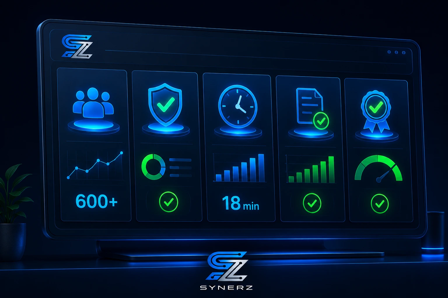 3D render of a prequalification readiness dashboard showing key operational metrics for a PSW agency