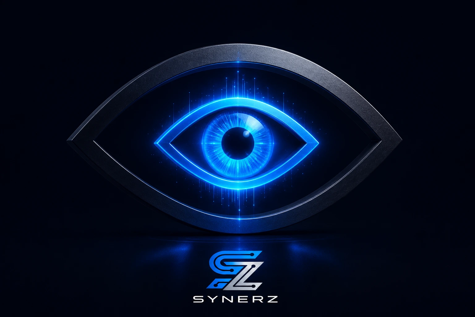 3D rendering of a glowing eye icon symbolizing digital marketing visibility for PSW agencies.