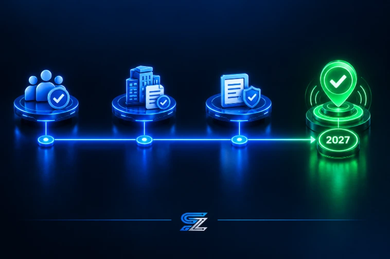 3D rendering of PSW registration timeline for Ontario agencies by SYNERZ.
